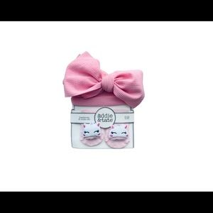 Headwrap & Socks Set, Size 0-12M